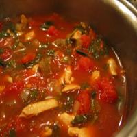 Chicken Soup With Spinach, Eggplant & Tomato_image