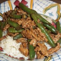Kicked-Up Ground Pork with Green Beans image