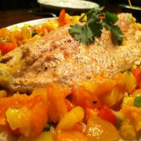 Baked Steelhead Trout/Salmon with Apricot Salsa image