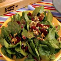 Spinach Salad with Dried Cranberries, Walnuts and Pomegranate Vinaigrette_image