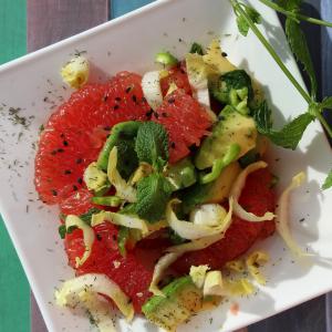 Avocado and Grapefruit Salad with Mint-Dill Vinaigrette_image