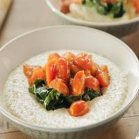 Creamy Grits with Tomato Gravy and Greens image