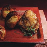 Baked Chicken and Bacon-Wrapped Lady Apples image
