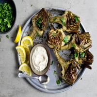 Roasted Artichokes With Anchovy Mayonnaise_image