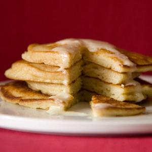Sour-Cream Pancakes with Sour-Cream Maple Syrup Recipe | Epicurious.com_image