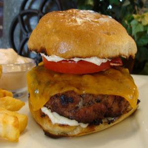 Grilled Burgers With Horseradish and Cheese image