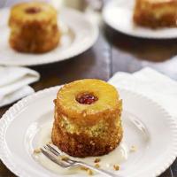 Individual coconut & pineapple upside-down cakes image