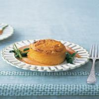 Carrot Pudding Souffles with Buttered Spring Vegetables image