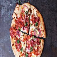 White Pizza with Pickled Onions and Peppers image
