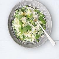 Broad bean, pea & orzo salad image