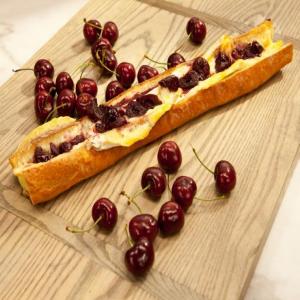 Baguette Stuffed with Brie and Cherries image