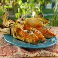 Grilled Corn with Piquillo Pepper Butter and Grated Manchego_image