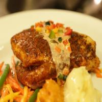 Poblano and Pepper Jack-Stuffed Chicken Breasts with Ancho Chile Cream Sauce image