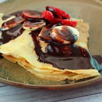 Dessert Crepes with Homemade Chocolate Sauce_image