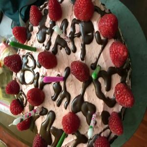 Dark Chocolate Cake With Raspberry Butter Cream and Ganache_image