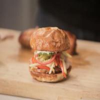 Smoked Pork Tenderloin Sandwich with Apple Slaw and Apricot Habanero Aioli_image