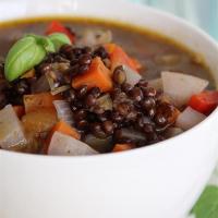 Black Lentil Veggie Soup image