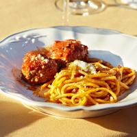 Grilled Pasta with Grilled Meatballs image