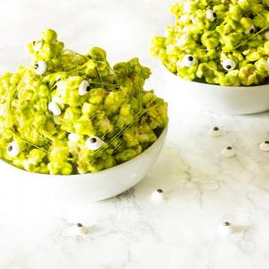 Green Slime Popcorn recipe for Halloween_image