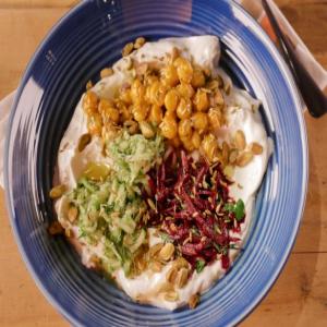Savory Yogurt Bowl with Chickpeas, Cucumbers and Beets image