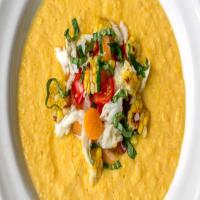 Chilled Corn-Melon Soup with Crab image