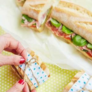 Mozzarella & salami picnic baguette image