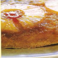 Pineapple Upside Down Cake in an iron skillet_image