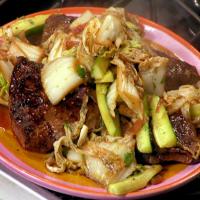 Seared Sesame Scallops and Teriyaki Steak with Seared Cabbage Salad_image