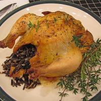 Game Hen Stuffed with Wild Rice and Mushrooms image
