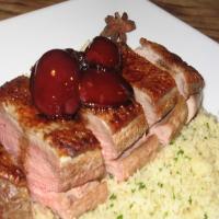 Spiced Balsamic Duck With Plums and Couscous_image