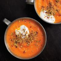 Roasted Carrot Soup with Dukkah Spice and Yogurt image