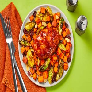 Cranberry Dijon Turkey Meatloaves plus a Brussels Sprout, Sweet Potato & Toasted Almond Jumble_image