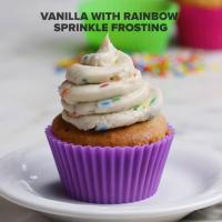 Vegan Vanilla Cupcakes With Rainbow Sprinkle Frosting Recipe by Tasty image