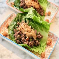 Spicy Ground Beef Cabbage Wraps with Peanut Sauce image