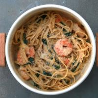 Creamy One-pot Spinach Shrimp Pasta Recipe by Tasty_image