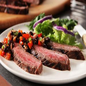 Flank Steak with Black Bean Salsa_image