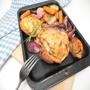 One-Pan Rosemary Chicken Thighs and Roasted Winter Vegetables for 2 image