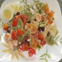 Greek Pasta Salad with Shrimp & Olives image