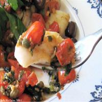 Orange Roughy With Sauteed Olives, Capers & Tomatoes_image