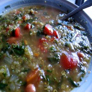 Pink Bean, Quinoa, and Spinach Soup_image