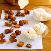 Ice Cream with Caramel Brioche Croutons_image