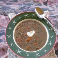 Creamy Vegetarian Lentil-Mushroom Soup image
