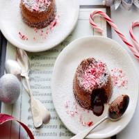 Molten Chocolate Cake with Crushed Candy Canes image