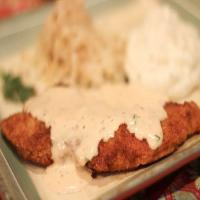 Pork Schnitzel With Dill Sauce_image