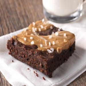 Salty Marbled Chocolate-Peanut Butter Brownies image