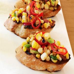 Grilled Corn, Bacon and Chile Crostini image