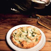 Spiced Pear Flatbreads with Goat Cheese and Mustard Cream_image