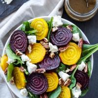 Roasted Beet, Spinach and Goat Cheese Salad_image