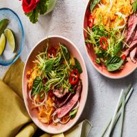 Red Curry Noodle Bowls with Steak and Cabbage image