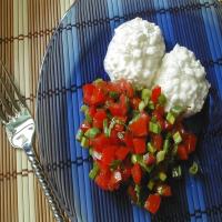 Tomato Salad Served With Cottage Cheese_image